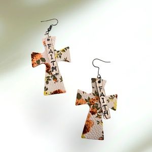 Faith Floral Cross earrings.